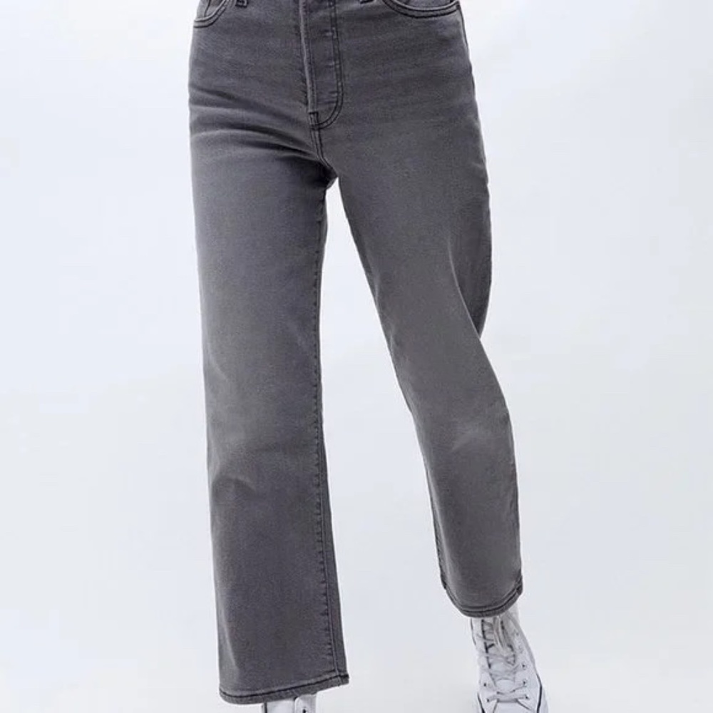 Levi’s Ribcage Straight Ankle Jeans | Size 24 | Gray | High Rise - Picture 12 of 15